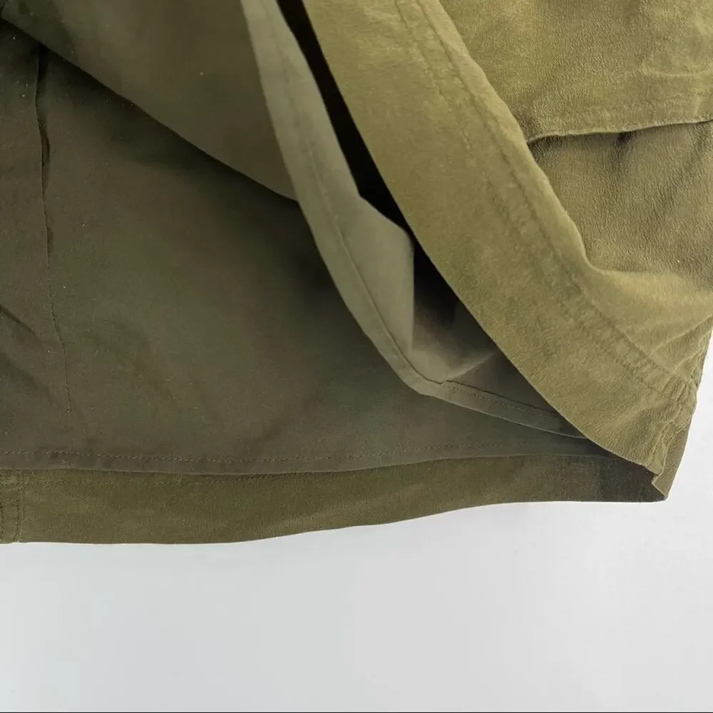 Madewell 100% Silk Lookout Skirt Olive Green‎ Women’s Size Medium